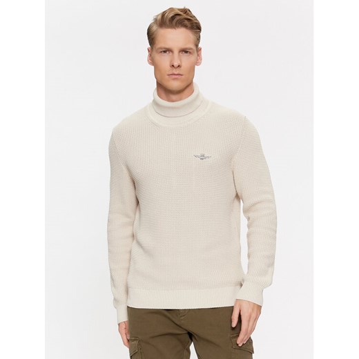 Aeronautica Militare Golf 232MA1451L512 Écru Regular Fit ze sklepu MODIVO w kategorii Swetry męskie - zdjęcie 182736120