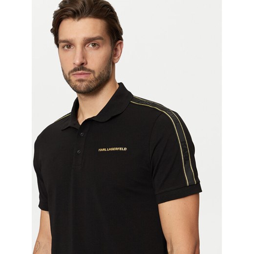 KARL LAGERFELD Polo 745461 551235 Czarny Regular Fit ze sklepu MODIVO w kategorii T-shirty męskie - zdjęcie 182736343