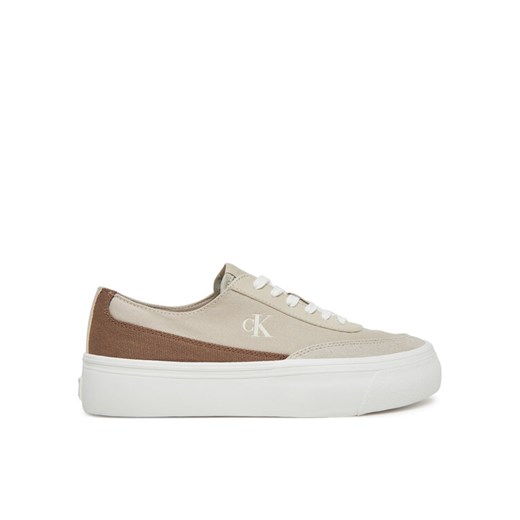 Calvin Klein Jeans Sneakersy Vulc Flatform Low Cv Mix Mg YW0YW01770 Beżowy ze sklepu MODIVO w kategorii Trampki damskie - zdjęcie 182736364