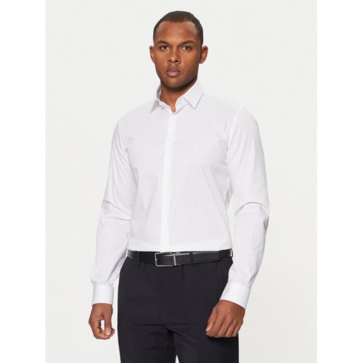 Calvin Klein Koszula K10K113846 Biały Slim Fit ze sklepu MODIVO w kategorii Koszule męskie - zdjęcie 182736402