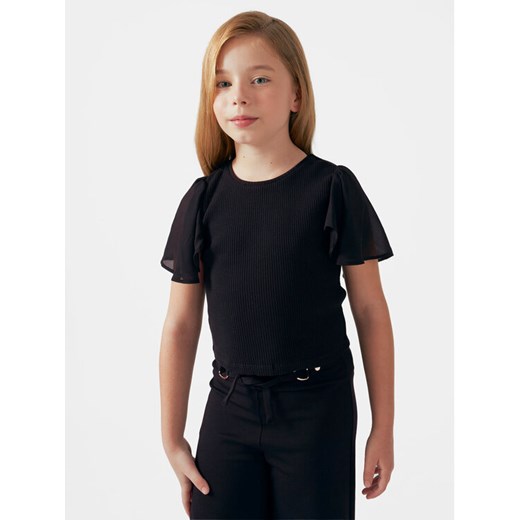 Mayoral Bluzka 6004 Czarny Slim Fit ze sklepu MODIVO w kategorii Bluzki dziewczęce - zdjęcie 182736413