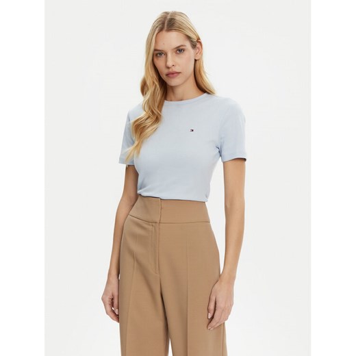 Tommy Hilfiger T-Shirt New Cody WW0WW40587 Błękitny Slim Fit ze sklepu MODIVO w kategorii Bluzki damskie - zdjęcie 182736503