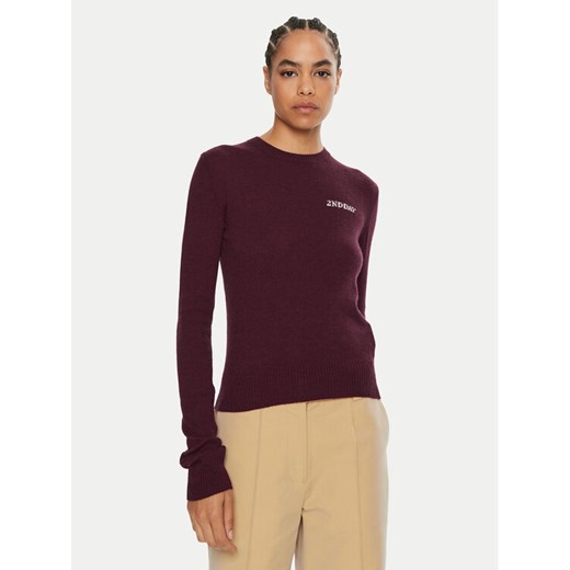2NDDAY Sweter Lance 2245343408 Bordowy Regular Fit ze sklepu MODIVO w kategorii Swetry damskie - zdjęcie 182736734