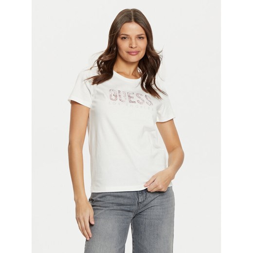 Guess T-Shirt W5RI19 I3Z14 Biały Regular Fit ze sklepu MODIVO w kategorii Bluzki damskie - zdjęcie 182736774