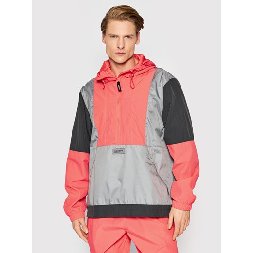 adidas Kurtka anorak Adventure Blocked HF4778 Szary Relaxed Fit ze sklepu MODIVO w kategorii Kurtki męskie - zdjęcie 182736900