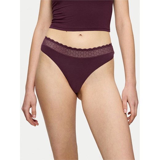 Triumph Stringi Feel Of Modal 10219764 Bordowy ze sklepu MODIVO w kategorii Majtki damskie - zdjęcie 182736921