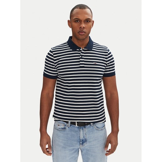 Tommy Jeans Polo DM0DM20676 Granatowy Slim Fit ze sklepu MODIVO w kategorii T-shirty męskie - zdjęcie 182736930