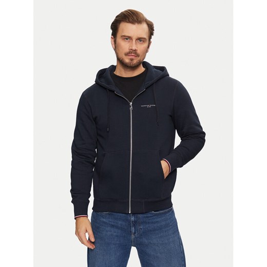Tommy Hilfiger Bluza Small Logo MW0MW37687 Granatowy Regular Fit ze sklepu MODIVO w kategorii Bluzy męskie - zdjęcie 182737130