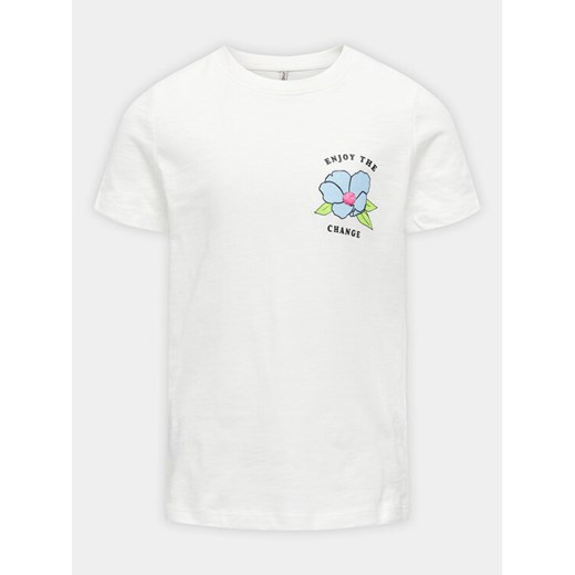 Kids ONLY T-Shirt Bone 15317846 Biały Regular Fit ze sklepu MODIVO w kategorii Bluzki dziewczęce - zdjęcie 182737152