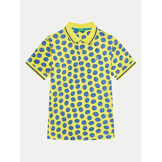 United Colors Of Benetton Polo 361YC301H Żółty Regular Fit ze sklepu MODIVO w kategorii T-shirty chłopięce - zdjęcie 182737163