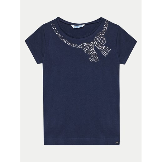Mayoral T-Shirt 174 Granatowy Regular Fit ze sklepu MODIVO w kategorii Bluzki dziewczęce - zdjęcie 182737222