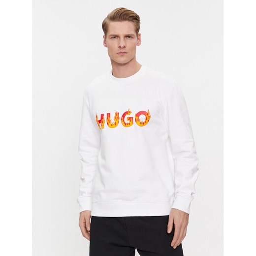Hugo Bluza Ditmo 50504813 Biały Regular Fit ze sklepu MODIVO w kategorii Bluzy męskie - zdjęcie 182737333