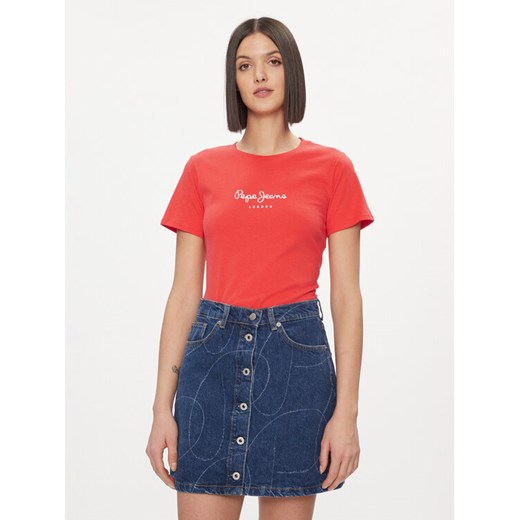 Pepe Jeans T-Shirt Wendy PL505480 Czerwony Regular Fit ze sklepu MODIVO w kategorii Bluzki damskie - zdjęcie 182737422