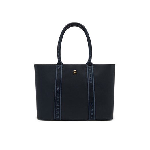 Tommy Hilfiger Torebka Th Logotape Tote AW0AW17198 Granatowy ze sklepu MODIVO w kategorii Torebki damskie - zdjęcie 182737552