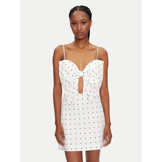 BARDOT Sukienka letnia Vieda Linen Bow 59711DB Biały Regular Fit ze sklepu MODIVO w kategorii Sukienki - zdjęcie 182737602