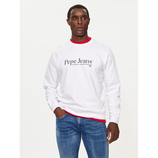 Pepe Jeans Bluza PM582699 Biały Regular Fit ze sklepu MODIVO w kategorii Bluzy męskie - zdjęcie 182737730