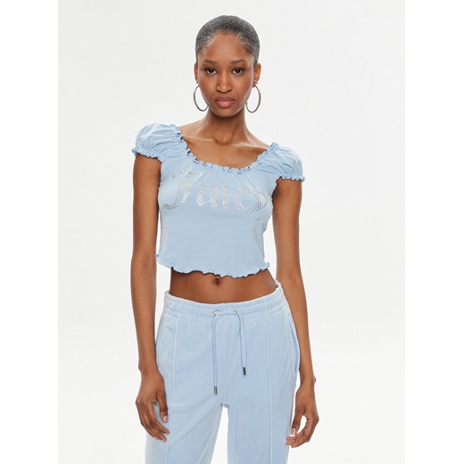 Juicy Couture Bluzka Brodie JCWCT23309 Błękitny Regular Fit ze sklepu MODIVO w kategorii Bluzki damskie - zdjęcie 182737790