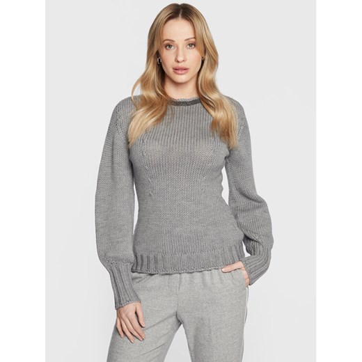 Fabiana Filippi Sweter MAD222W109 Szary Regular Fit ze sklepu MODIVO w kategorii Swetry damskie - zdjęcie 182737893
