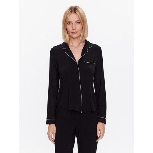 Hunkemöller Koszulka piżamowa Jacket 201739 Czarny Regular Fit ze sklepu MODIVO w kategorii Piżamy damskie - zdjęcie 182737902