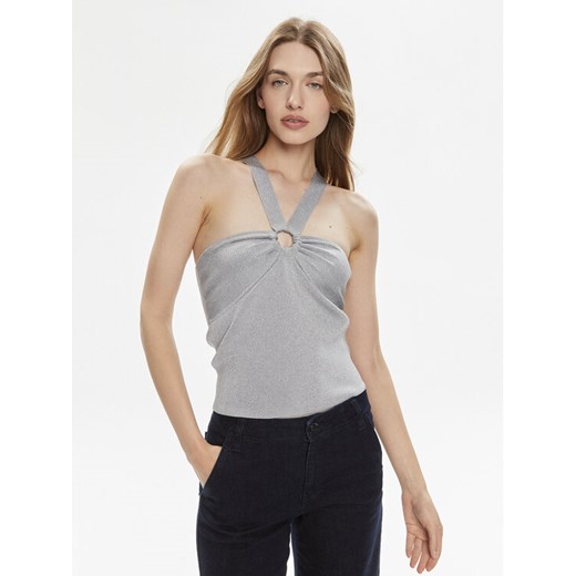 MICHAEL Michael Kors Top MS460W2AFB Srebrny Slim Fit ze sklepu MODIVO w kategorii Bluzki damskie - zdjęcie 182737972