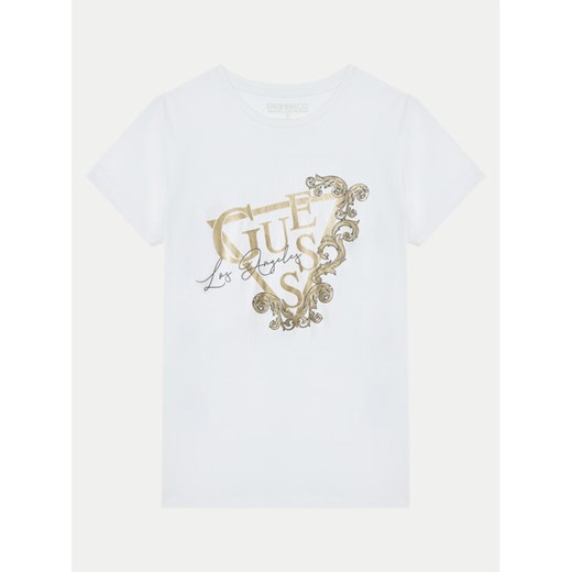 Guess T-Shirt J5RI35 K6YW4 Biały Regular Fit ze sklepu MODIVO w kategorii Bluzki dziewczęce - zdjęcie 182737982