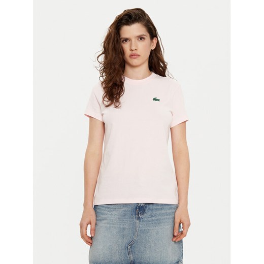 Lacoste T-Shirt TF9246 Różowy Slim Fit ze sklepu MODIVO w kategorii Bluzki damskie - zdjęcie 182738002
