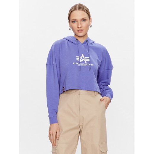 Alpha Industries Bluza Basic 116057 Fioletowy Regular Fit ze sklepu MODIVO w kategorii Bluzy damskie - zdjęcie 182738020