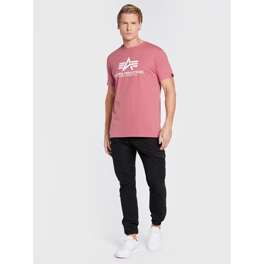 Alpha Industries T-Shirt Basic 100501 Różowy Regular Fit ze sklepu MODIVO w kategorii T-shirty męskie - zdjęcie 182738032