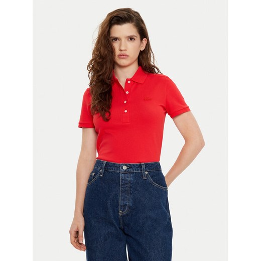 Lacoste Polo PF5462 Czerwony Slim Fit ze sklepu MODIVO w kategorii Bluzki damskie - zdjęcie 182738040