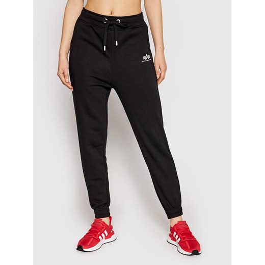 Alpha Industries Spodnie dresowe Basic 116051 Czarny Regular Fit ze sklepu MODIVO w kategorii Spodnie damskie - zdjęcie 182738174