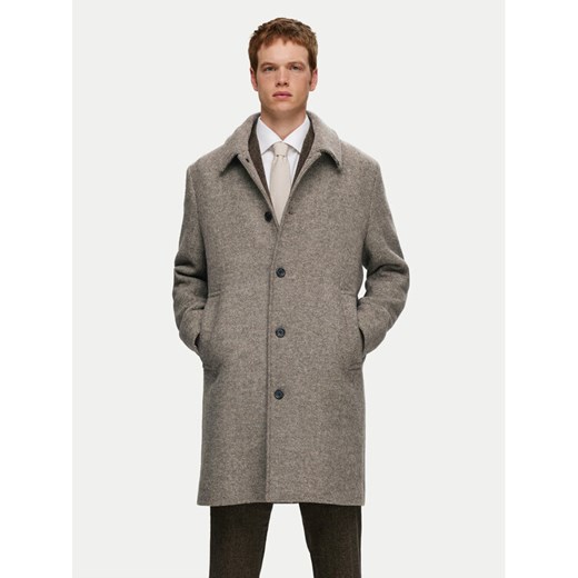 Selected Homme Płaszcz wełniany 16089348 Beżowy Regular Fit ze sklepu MODIVO w kategorii Płaszcze męskie - zdjęcie 182738203
