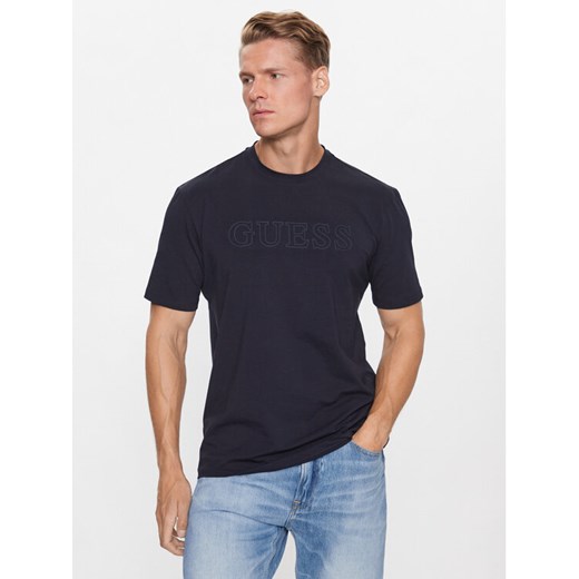 Guess T-Shirt Z2YI11 J1314 Granatowy Regular Fit ze sklepu MODIVO w kategorii T-shirty męskie - zdjęcie 182738270