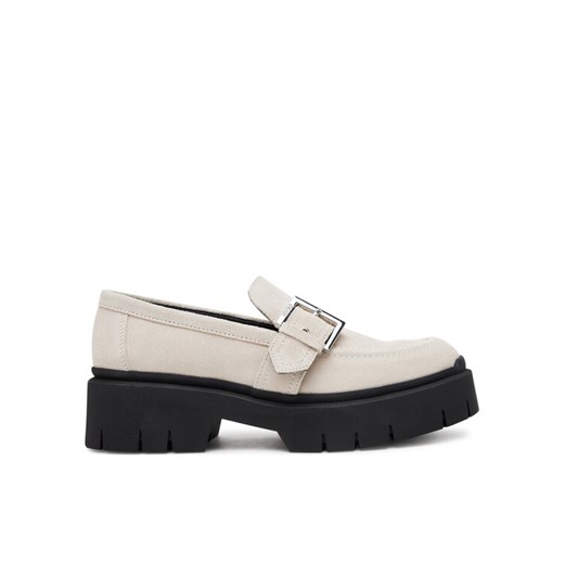 HUGO Loafersy 50541731 Écru ze sklepu MODIVO w kategorii Lordsy damskie - zdjęcie 182738283
