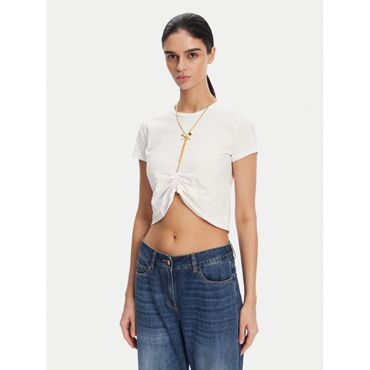 Elisabetta Franchi T-Shirt MA-006-51E2 Biały Regular Fit ze sklepu MODIVO w kategorii Bluzki damskie - zdjęcie 182738333