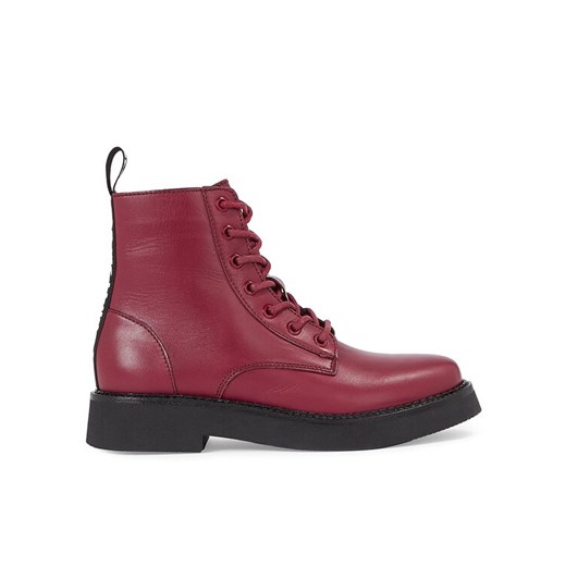 Tommy Jeans Botki Tjw Lace Up Flat EN0EN02310 Bordowy ze sklepu MODIVO w kategorii Workery damskie - zdjęcie 182738351