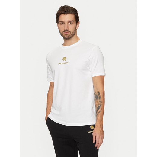 KARL LAGERFELD T-Shirt 755461 551235 Biały Regular Fit ze sklepu MODIVO w kategorii T-shirty męskie - zdjęcie 182738354