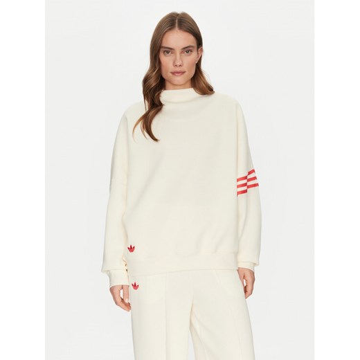 adidas Bluza Neuclassics JI8522 Écru Oversize ze sklepu MODIVO w kategorii Bluzy damskie - zdjęcie 182738381