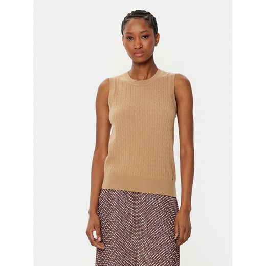 Tommy Hilfiger Sweter WW0WW43956 Beżowy Regular Fit ze sklepu MODIVO w kategorii Swetry damskie - zdjęcie 182738530
