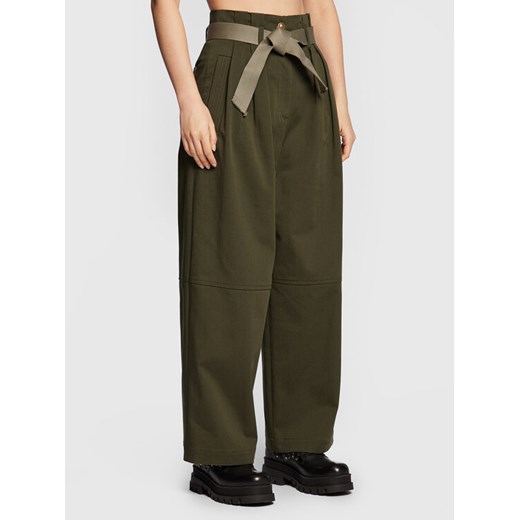 Pinko Spodnie materiałowe Penni 1G189X A054 Zielony Relaxed Fit ze sklepu MODIVO w kategorii Spodnie damskie - zdjęcie 182738630
