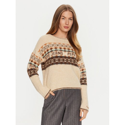 Pepe Jeans Sweter Hitty PL702193 Beżowy Relaxed Fit Pepe Jeans XS MODIVO