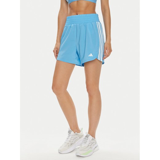 adidas Szorty sportowe Pacer Training 3-Stripes IS1664 Błękitny Regular Fit XS MODIVO