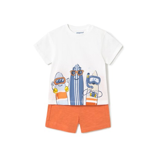 Mayoral Komplet t-shirt i spodenki 1656 Pomarańczowy Regular Fit ze sklepu MODIVO w kategorii Odzież dla niemowląt - zdjęcie 182738743