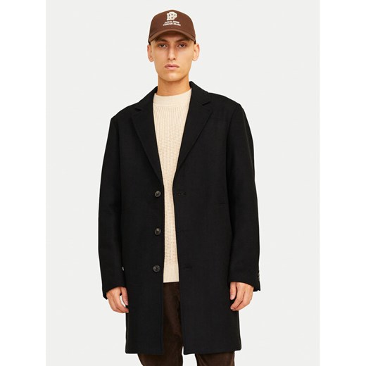 Jack&Jones Płaszcz wełniany Harris 12263845 Czarny Regular Fit ze sklepu MODIVO w kategorii Płaszcze męskie - zdjęcie 182738824