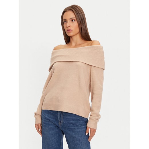 Brave Soul Sweter LK-248EVERLYNB Beżowy Regular Fit ze sklepu MODIVO w kategorii Swetry damskie - zdjęcie 182738884
