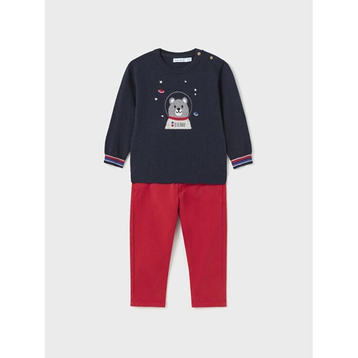 Mayoral Komplet sweter i spodnie materiałowe 2.544 Czerwony Regular Fit ze sklepu MODIVO w kategorii Komplety niemowlęce - zdjęcie 182739022