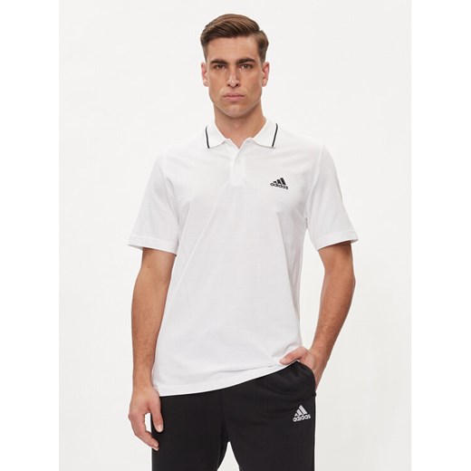 adidas Polo Essentials Piqué Small Logo Polo Shirt IC9315 Biały Regular Fit ze sklepu MODIVO w kategorii T-shirty męskie - zdjęcie 182739043