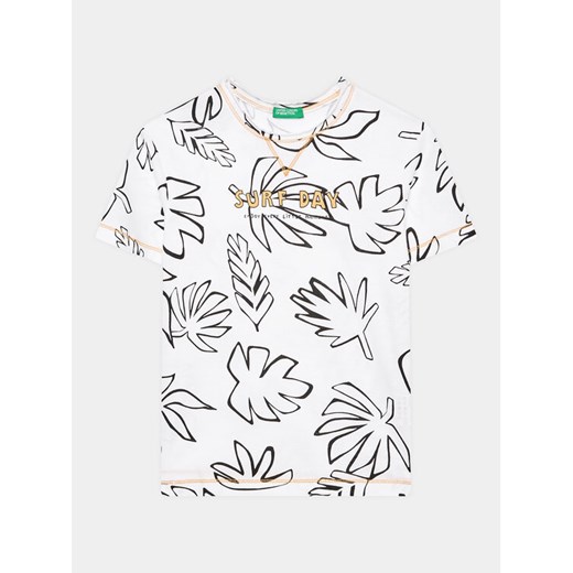 United Colors Of Benetton T-Shirt 34D3G109I Biały Regular Fit ze sklepu MODIVO w kategorii T-shirty chłopięce - zdjęcie 182739064