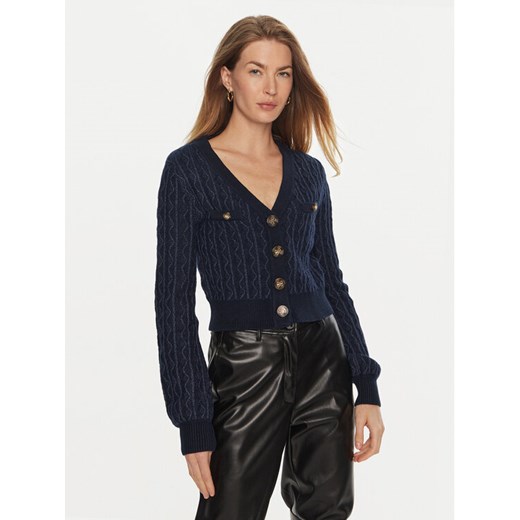 Guess Kardigan Tiffany W4BR0F Z3K40 Niebieski Regular Fit ze sklepu MODIVO w kategorii Swetry damskie - zdjęcie 182739123