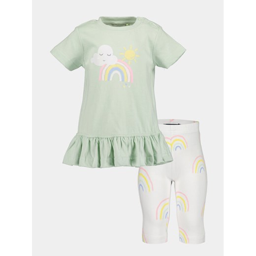 Blue Seven Komplet t-shirt i legginsy 914525 X Zielony Regular Fit ze sklepu MODIVO w kategorii Komplety niemowlęce - zdjęcie 182739173