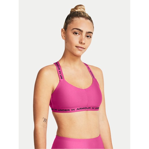 Under Armour Biustonosz sportowy Crossback Low 1361033-686 Różowy Compression Fit ze sklepu MODIVO w kategorii Biustonosze - zdjęcie 182739232